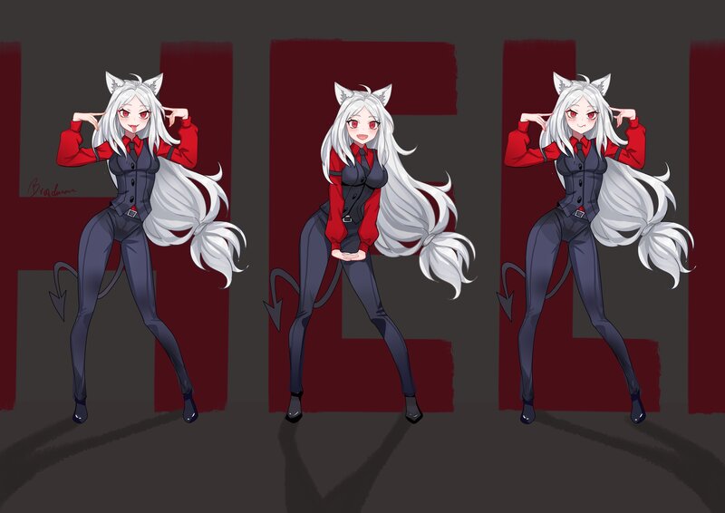 White-haired Fox Girl — Gray