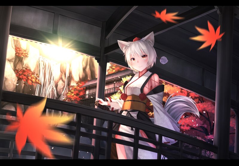 White-haired Fox Girl — Red, Serene, Autumn