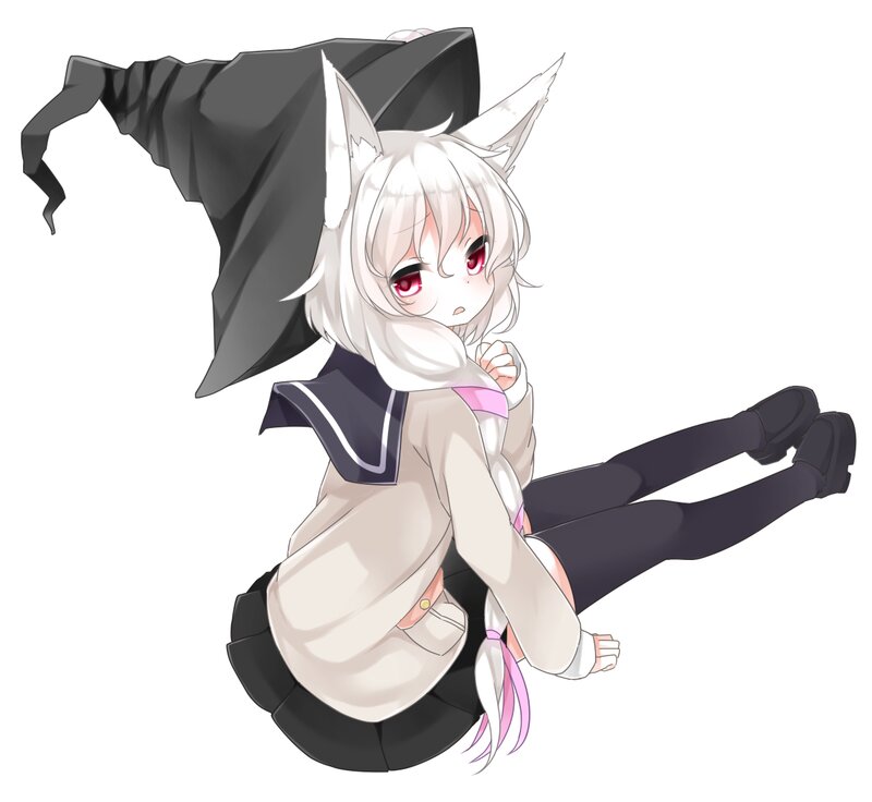 White-haired Fox Girl — White, Playful