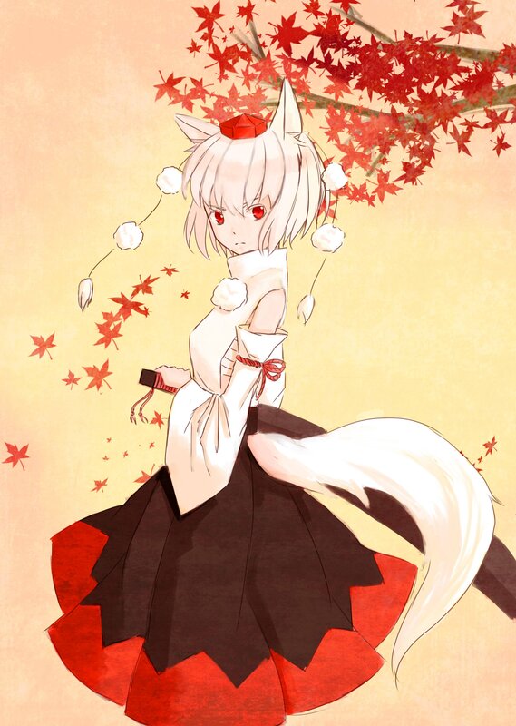 White-haired Fox Girl — White, Serene, Autumn
