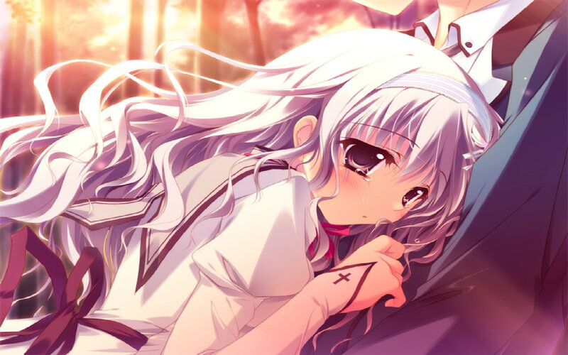 White-haired Girl Crying