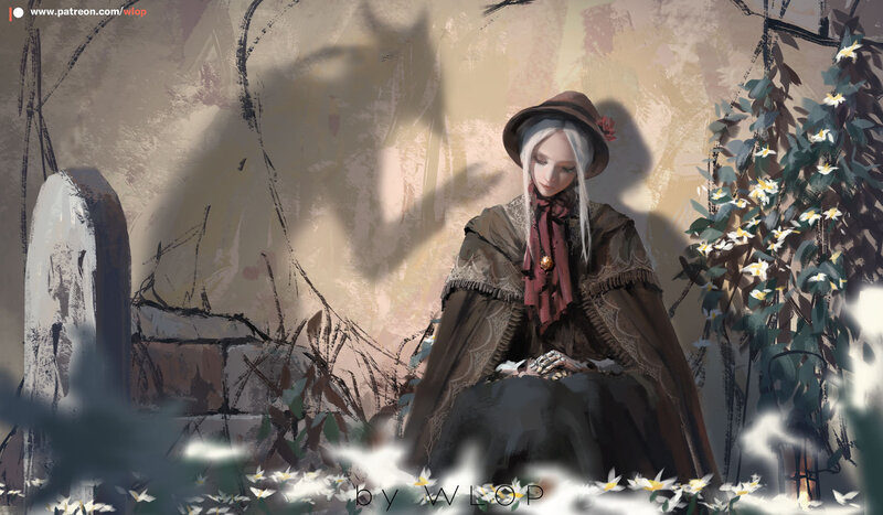 White-haired Girl in Cloak