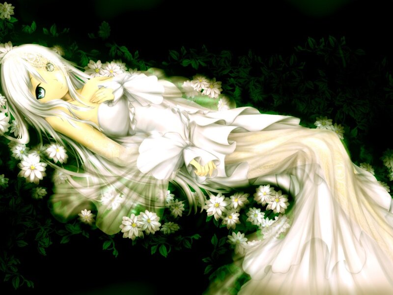White-haired Girl in Dress — White