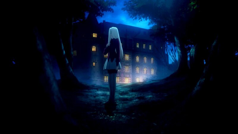 White-haired Girl in Forest — Blue, Mysterious