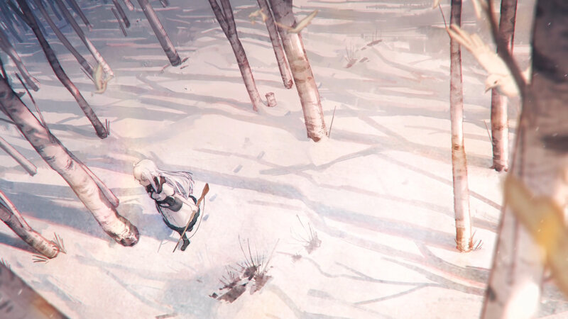 White-haired Girl in Forest — White
