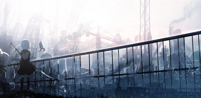 White-haired Girl on Bridge