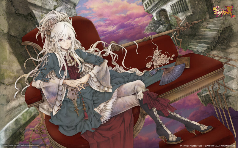 White-haired Girl on Couch — Purple