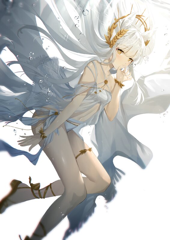 White-haired Girl Underwater