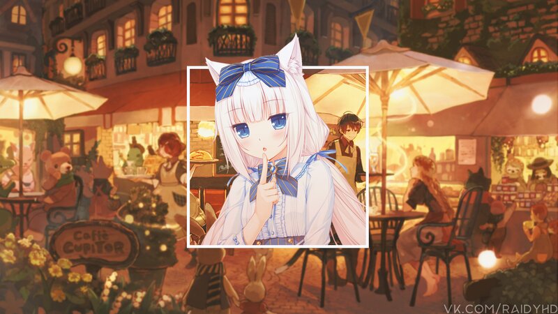 White-haired Girl with Cat Ears — Yellow
