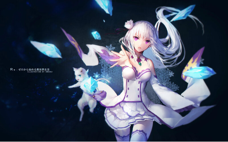 White-haired Girl with Cat — White, Dramatic, Night