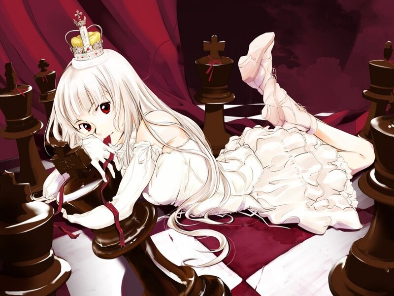 White-haired Girl with Crown
