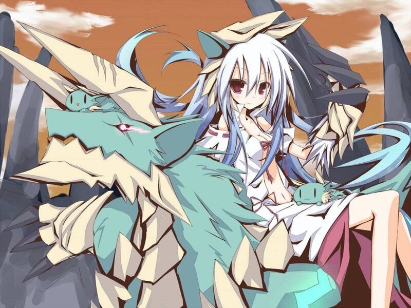 White-haired Girl with Dragon — Blue