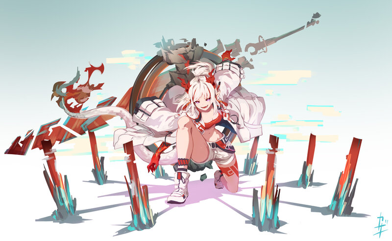 White-haired Girl with Dragon — White