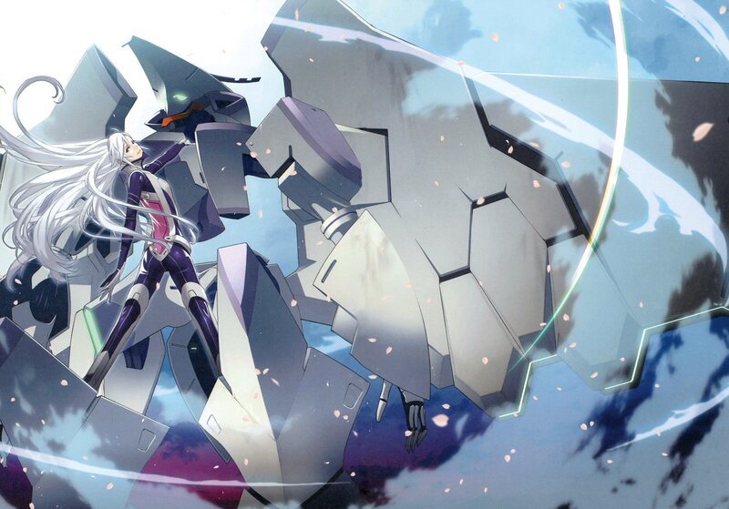 White-haired Girl with Mecha