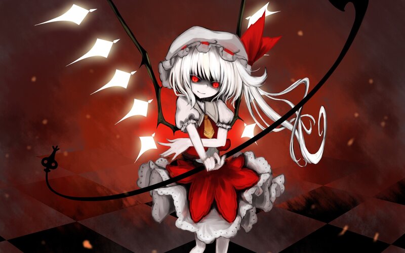 white-haired girl with red eyes