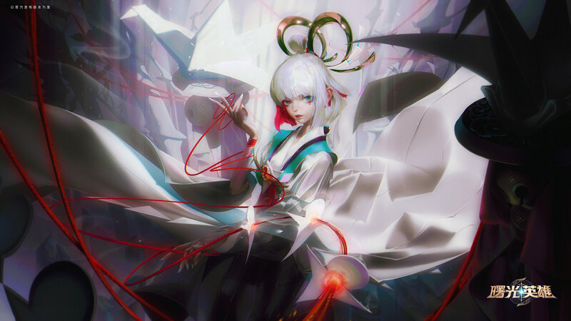 White-haired Girl with Red Strings