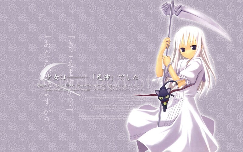 White-haired Girl with Scythe — Purple