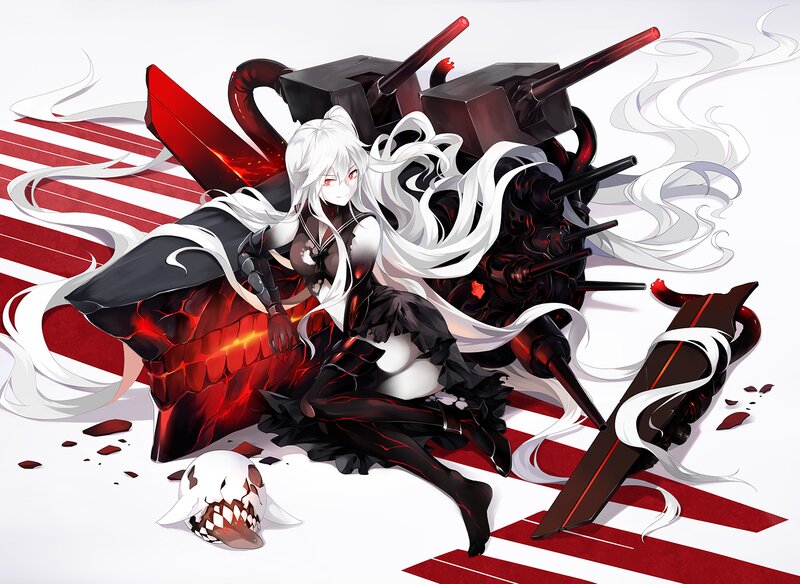 White-haired Girl with Ship Parts