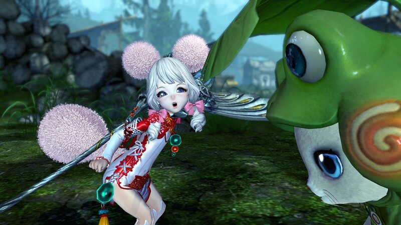 White-haired Girl with Staff — Green