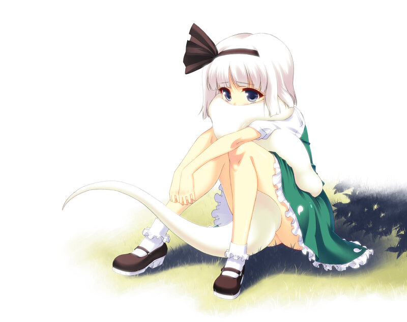 White-haired Girl with Tail