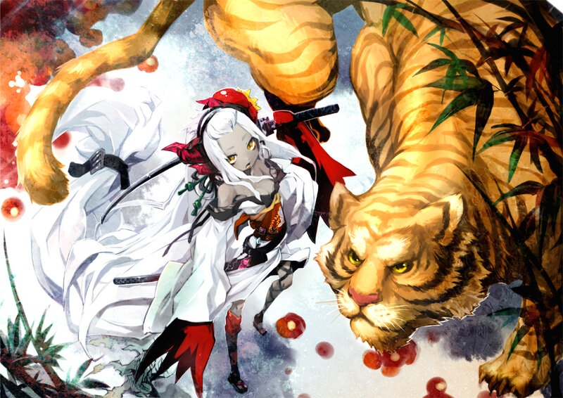 White-haired Girl with Tiger