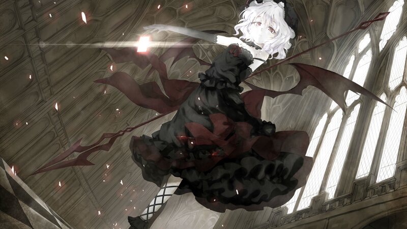 White-haired Girl with Wings — Black, Dramatic