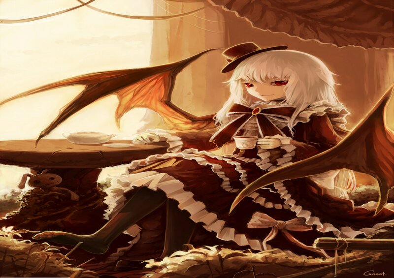 White-haired Girl with Wings — Brown