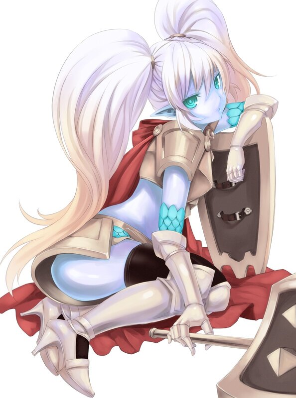 white-haired knight character