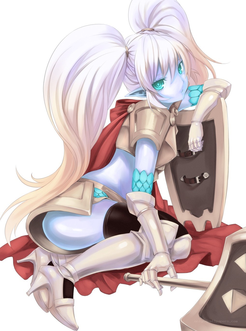 white-haired knight character
