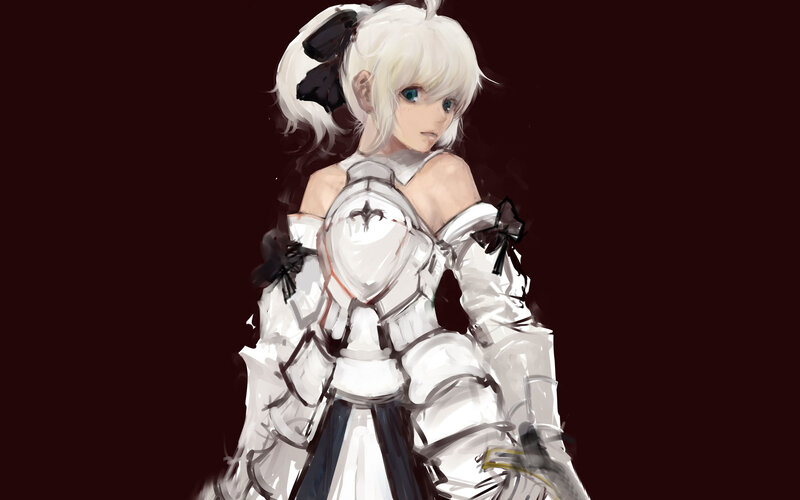 white-haired knight character