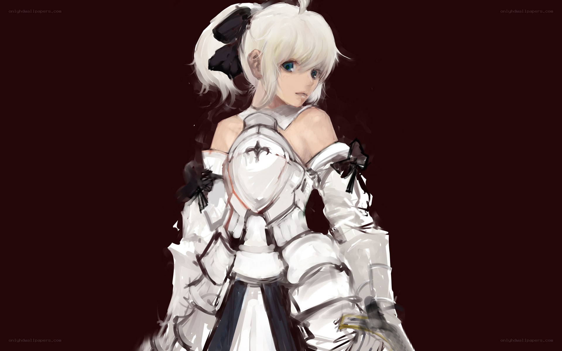 white-haired knight character