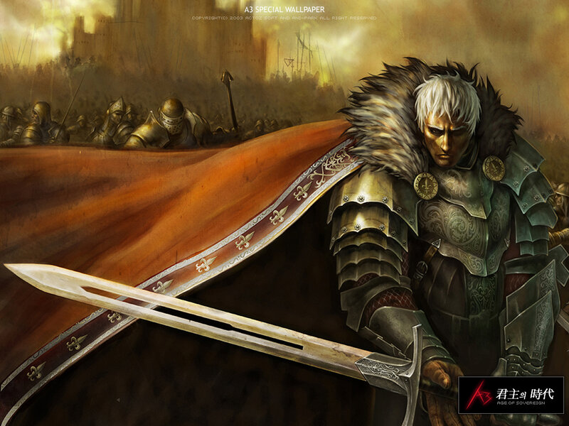 White-haired Knight in Armor
