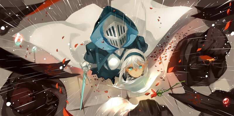 White-haired Knight in Battle