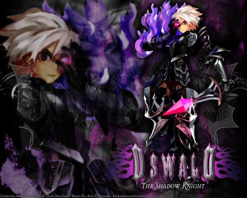 White-haired Knight with Purple Flames