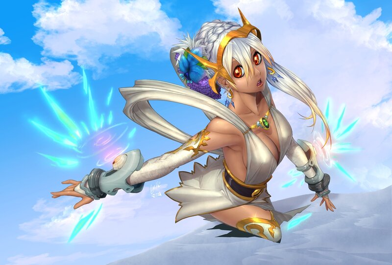white-haired mage in sky