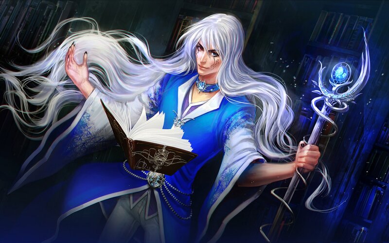 White-haired Mage with Staff