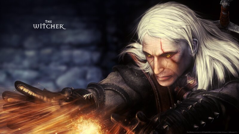 White-haired Man Casting Spell — Black