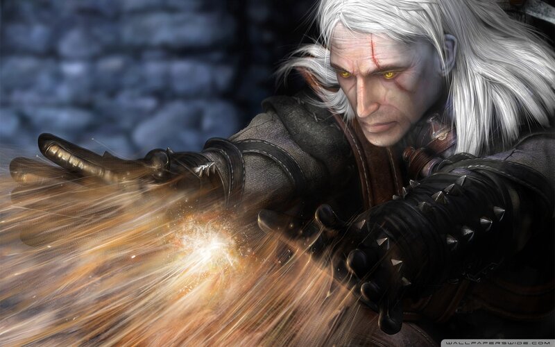White-haired Man Casting Spell