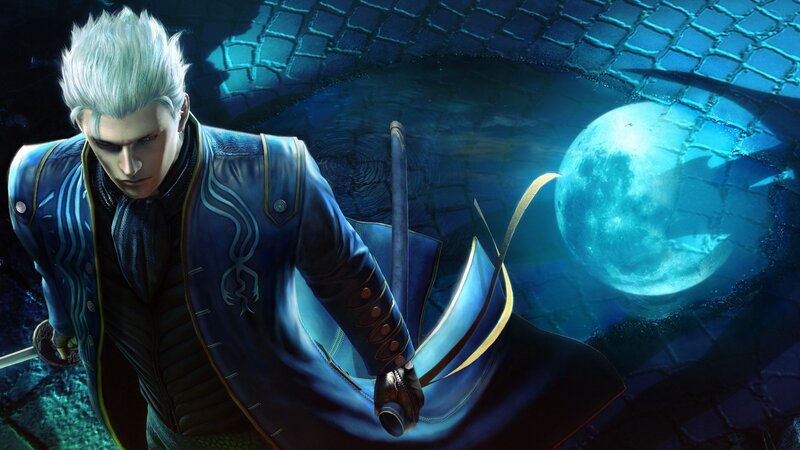 White-haired Man in Blue Coat — Dark, Dramatic
