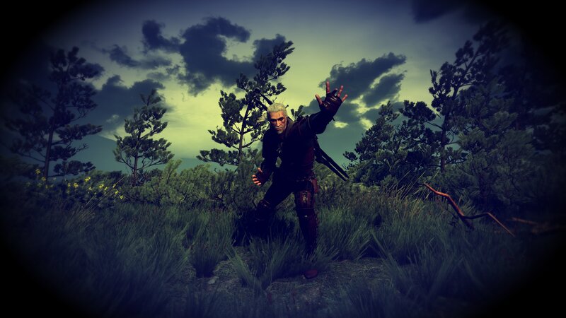 White-haired Man in Forest — Green