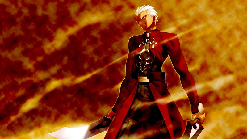 White-haired Man in Red Coat — Dramatic, Anime
