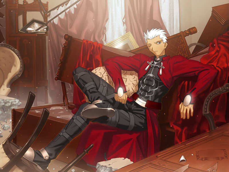 White-haired Man on Couch