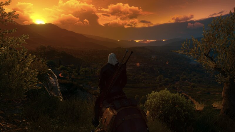 White-haired Man on Horse — Orange