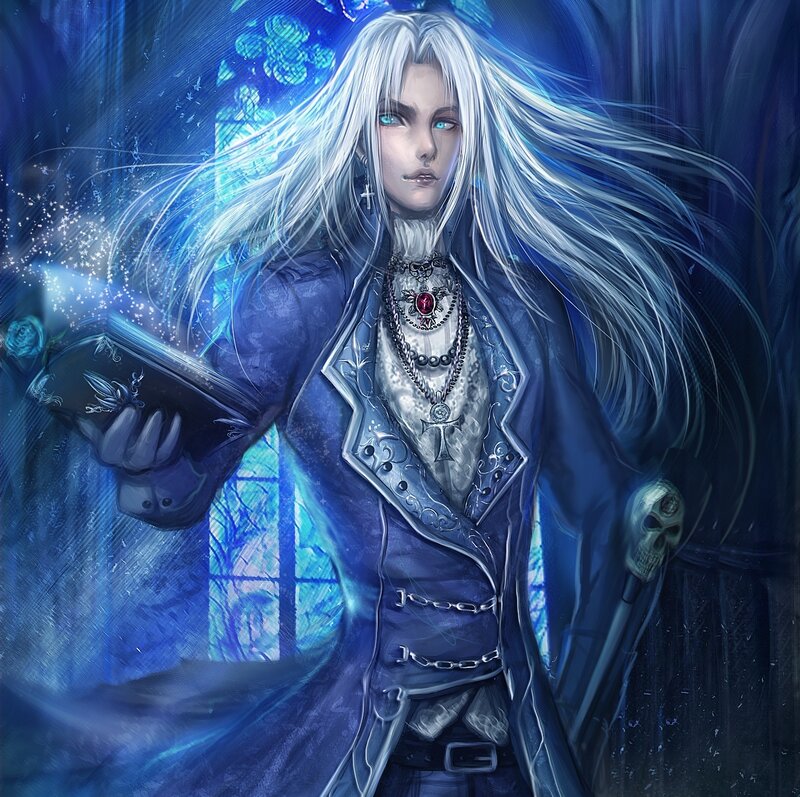 White-haired Man with Book