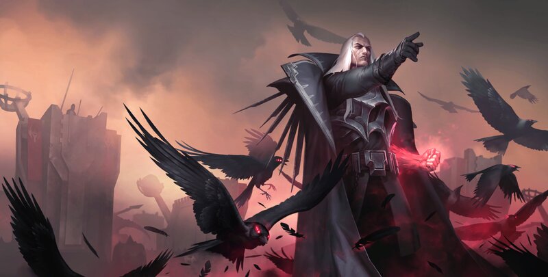 White-haired Man with Crows — Black
