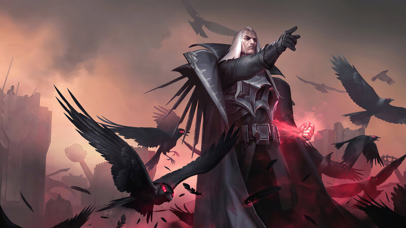 White-haired Man with Crows