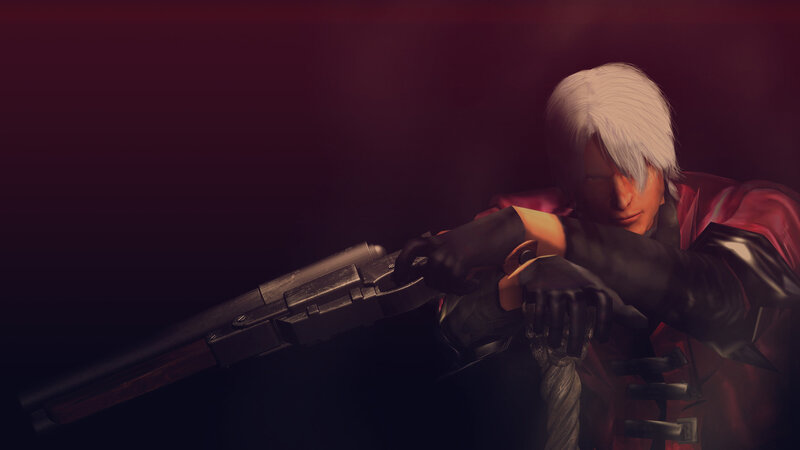 White-haired Man with Gun — Black