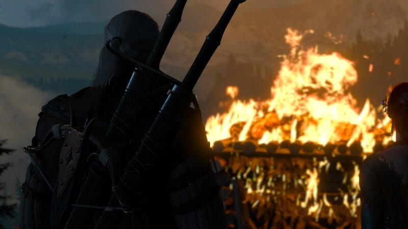 White-haired Man with Swords — Black