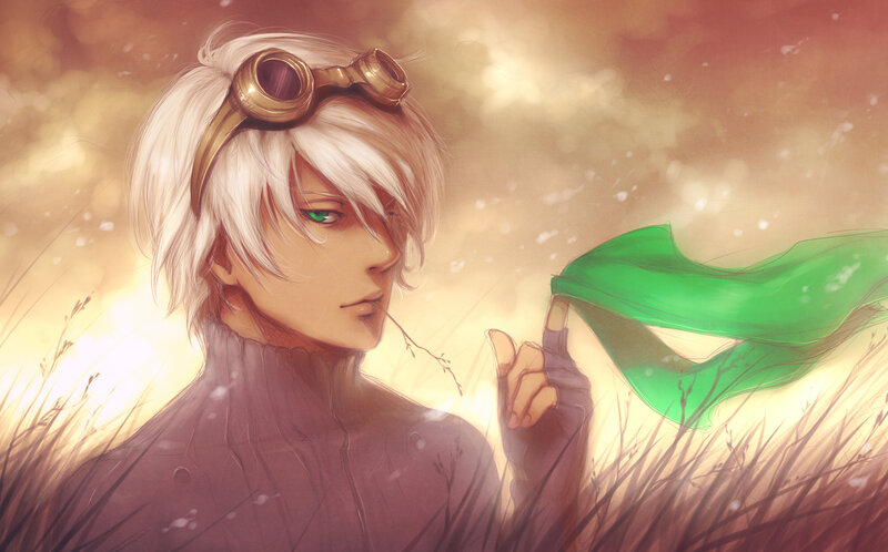 White-haired Person in Field