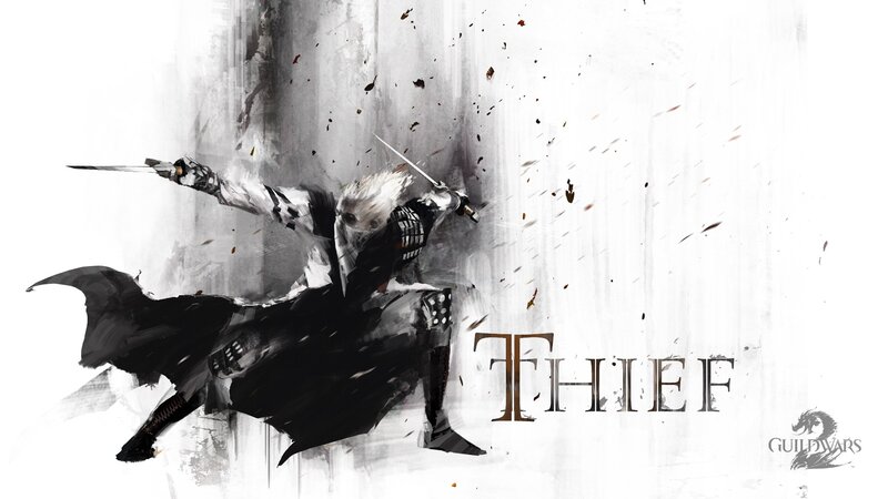 White-haired Thief in Motion — Black
